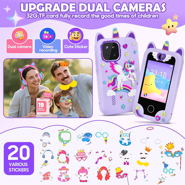 Kinder Handy, Kleinkind Einhorn Telefon Spielzeug für 3 4 5 6 7 8 Jahre alte Kinder, Handy Spielzeug