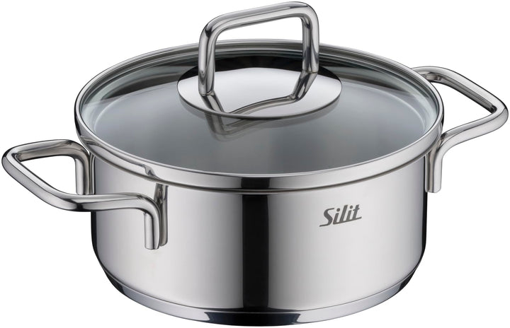 Silit Extra Cook Mini-Bratentopf 14 cm mit Glasdeckel, Innenskalierung, breiter Schüttrand, qualitat