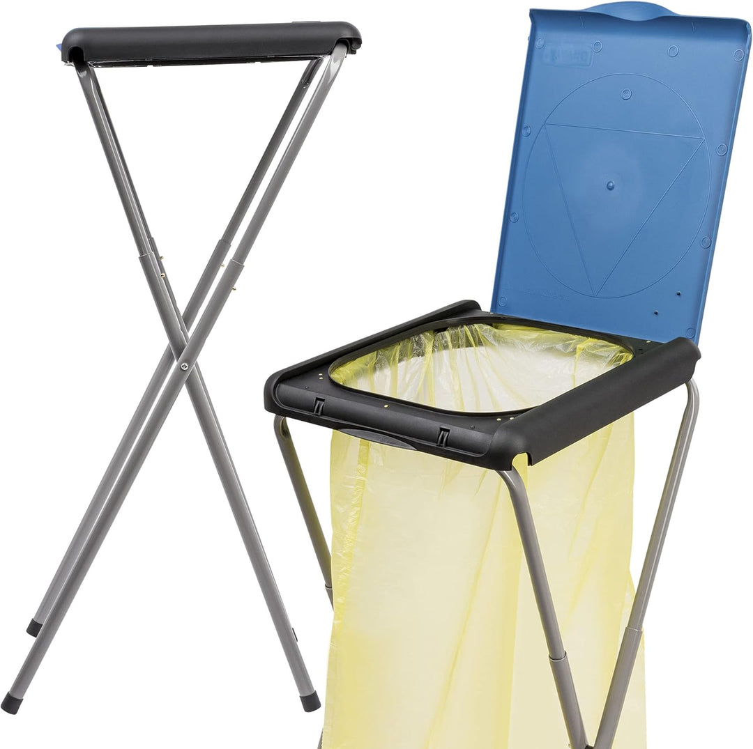 ONVAYA® Müllsackständer bis 120 Liter mit Deckel | Blau | Stabiler höhenverstellbarer Müllsackhalter