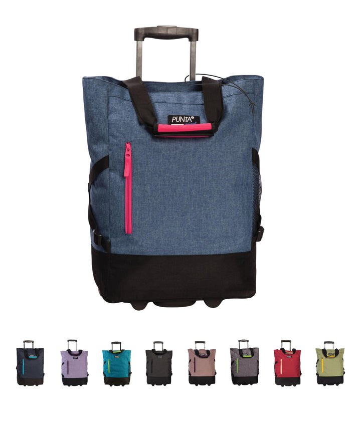 Punta® Einkaufstrolley 33L Graublau | Einkaufstrolley modern mit Skater-Rollen – leise & leichtgängi
