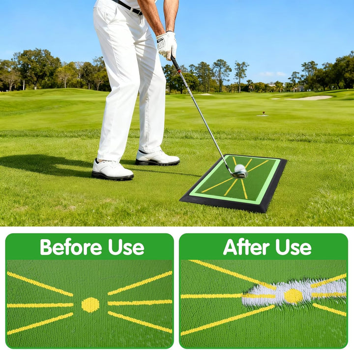 Golfmatte mit sofortigem Schwungpfad-Feedback | 43,2 x 30,5 cm Schlagbahn-Analyse Übungsmatte | Robu