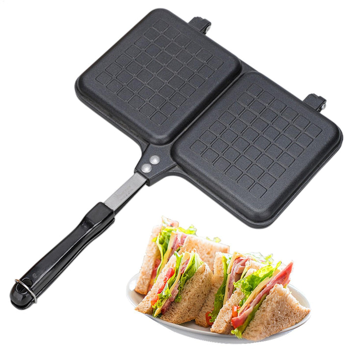 Lagerfeuer-Sandwich-Maker, Doppel-Panel-Heisspresse, antihaftbeschichteter Brottoaster mit Griff, Kä