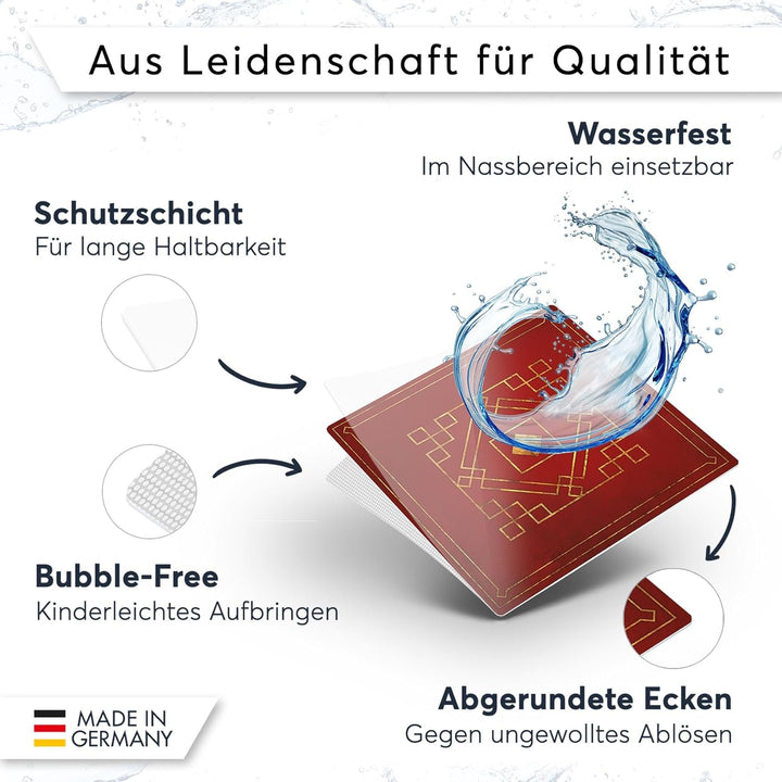 Stickerfliesen für Küche u. Bad I Deko Fliesen-Aufkleber für Fliesenspiegel I Selbstklebende Dekor K