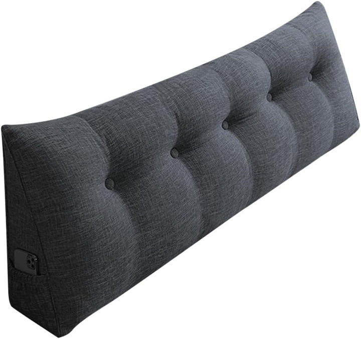 Lesekissen für Bett oder Sofa, Nackenrolle, grosses Rückenkissen, Leinen, dreieckiges Kissen, Eckkis