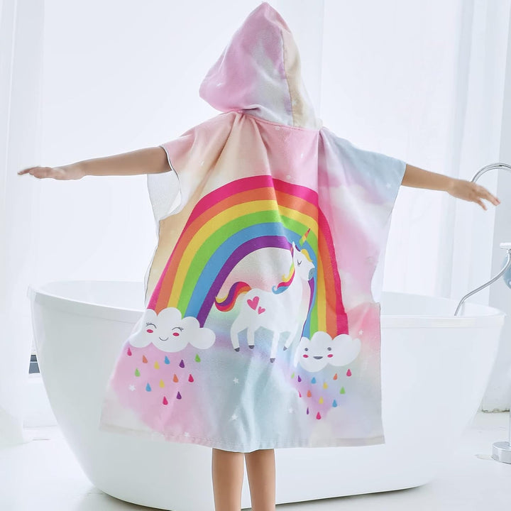 KAKU NANU Badetücher Badehandtuch Kinder, Exquisites Muster Bademantel Badeponcho Badeponcho Kinder