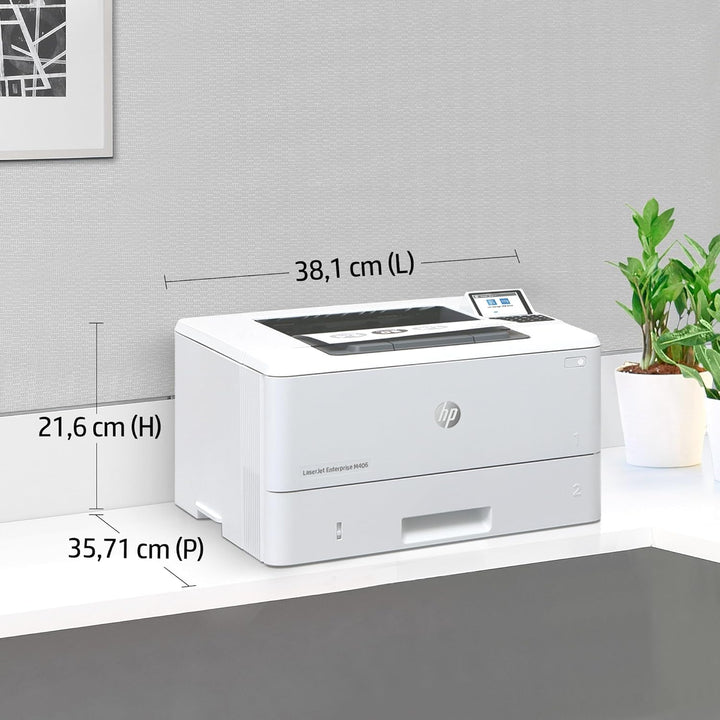 HP LaserJet Enterprise M406dn Farbig Laserdrucker (Drucker, LAN, Duplex, 350-Blatt Papierfach) weiss