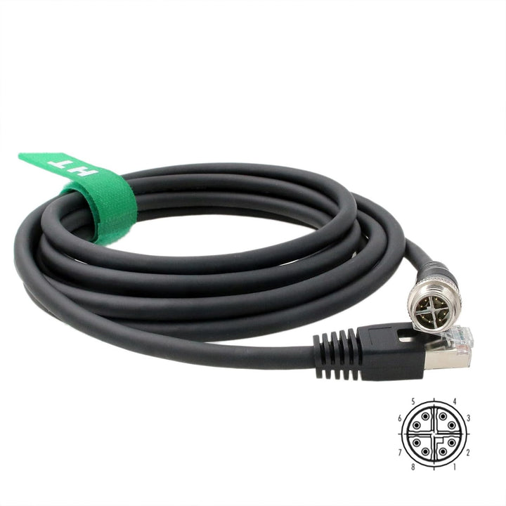 HangTon-Industriekamera, Modell M12, Ethernet-Kabel, 8-polig, X-Codierung auf RJ45 Cat5E für Manufac