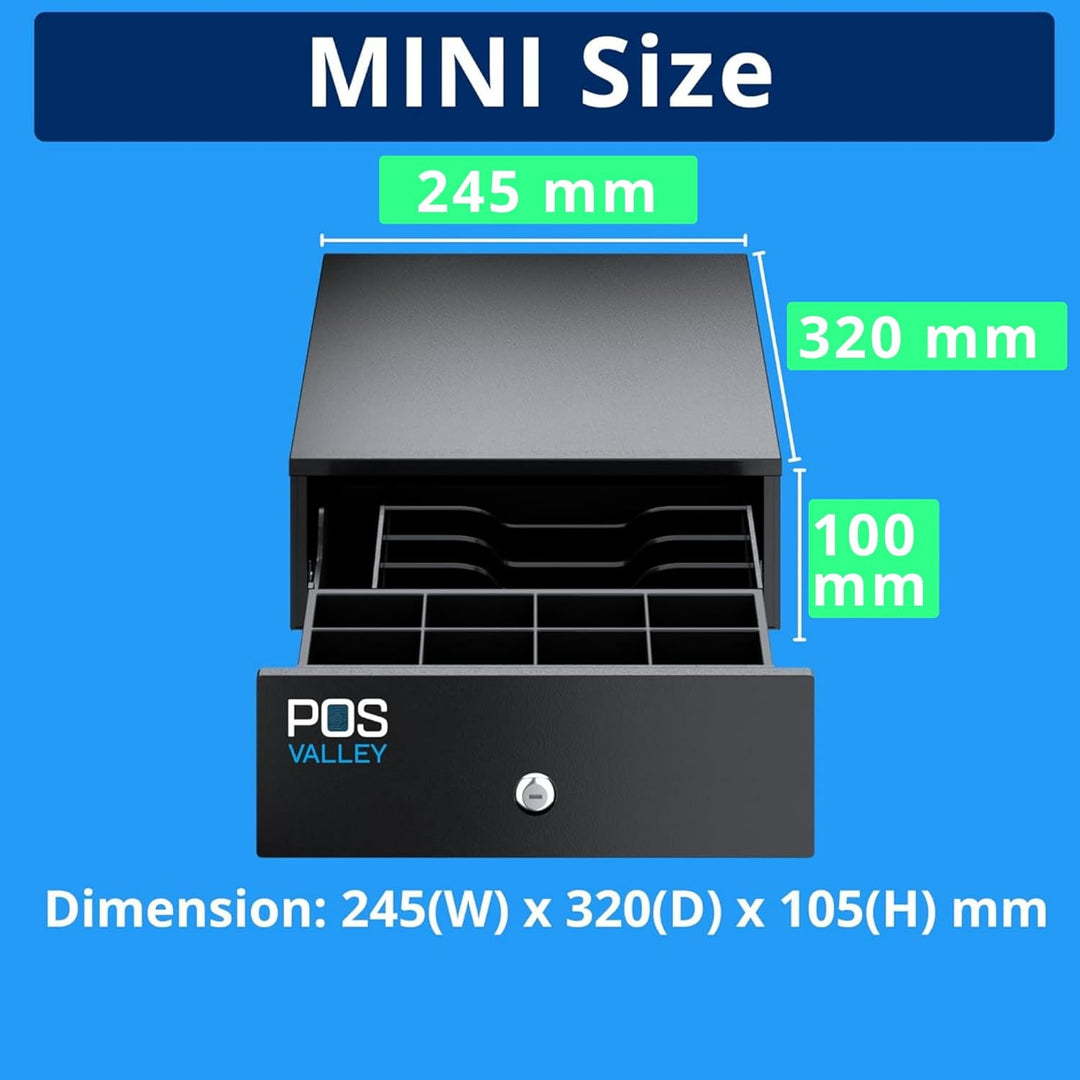 MINI-Kassenschublade, kleine Geldschublade mit POS-Öffnung, RJ-Drucker und Registrierkasse, Geldkass