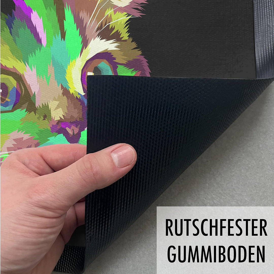 Trendation - Lustige Katzen Fussmatte Polygon Grafik Katzenbesitzerin Humor Fussmatte 60x40 cm