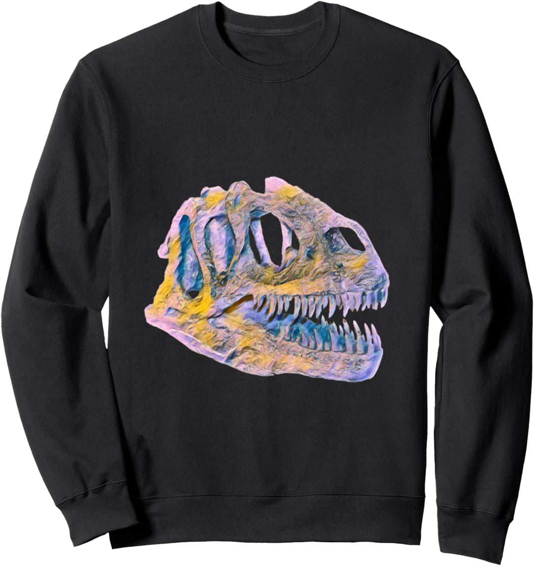 T-Rex Motiv Schädel Tyrannosaurus Rex Urzeit Dinosaurier Sweatshirt