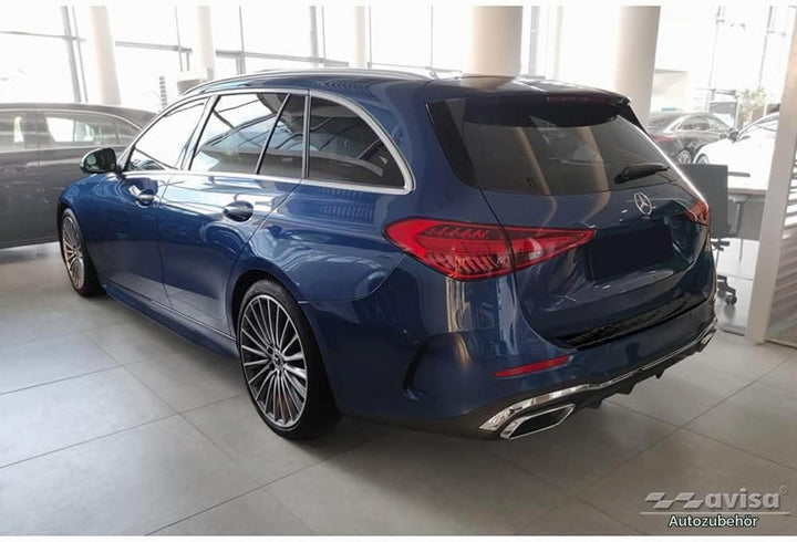 Avisa Schwarz Edelstahl Heckstossstangenschutz kompatibel mit Mercedes C-Klasse AMG Estate S206 2021