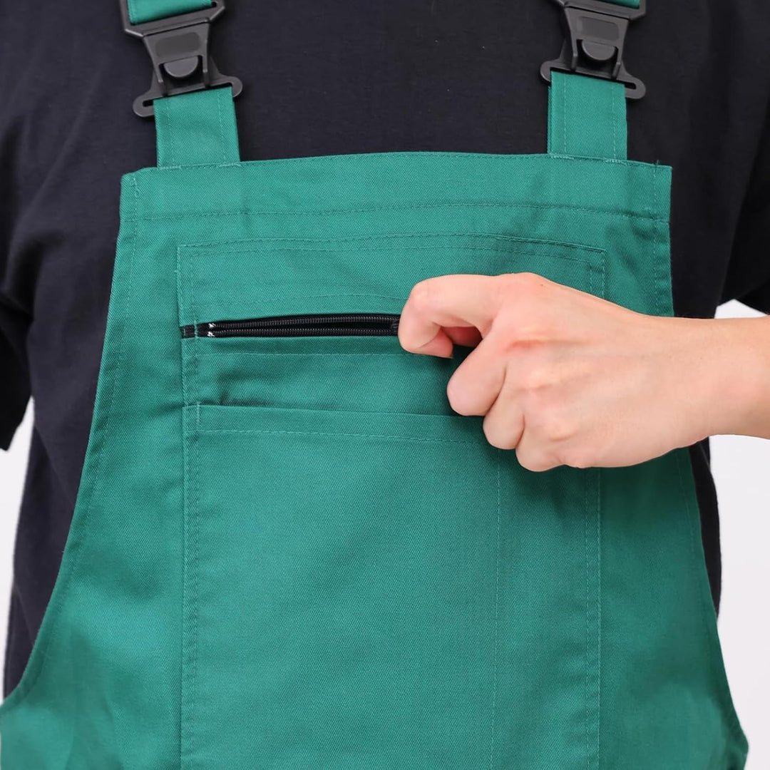 WORK IDEA Arbeits-Latzhose für Männer Multi Pocket Technology Herren Arbeitslatzhose Grün XXL, Grün