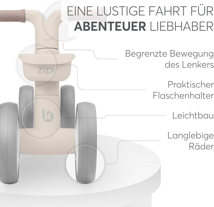 KikkaBoo ZIPI Fahrrad Ohne Pedale, Laufrad mit Korb, Einstellbar, Kinderspielzeug, Baby-Geschenk Bei