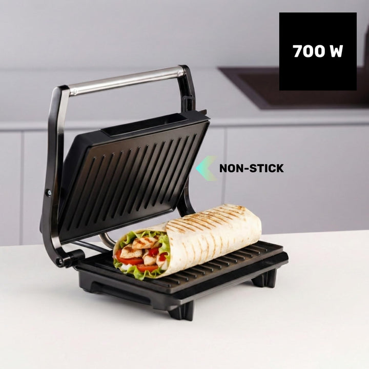 Taurus Amazing GR1700 - 700 W elektrischer Sandwichmaker, mit antihaftbeschichteten Grillplatten, se