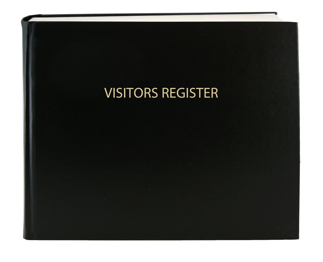 BookFactory LOG-120-Visitor-A-LKT34 Besucher-Logbuch, Besucherregister, 120 Seiten, schwarzer Einban