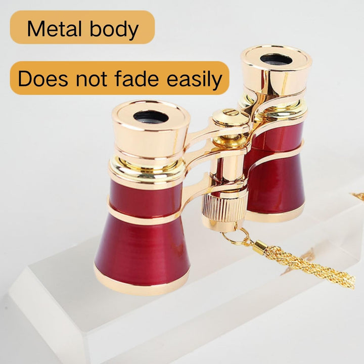 ANGEEK 3 x 25 Classic Foldable Opera Glasses Binoculars Metal Body with Chain Optical Lens Theater T