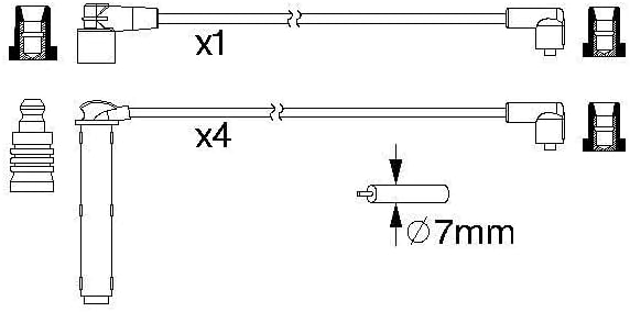 Bosch 0986357223 - Zündleitung - 5er Set