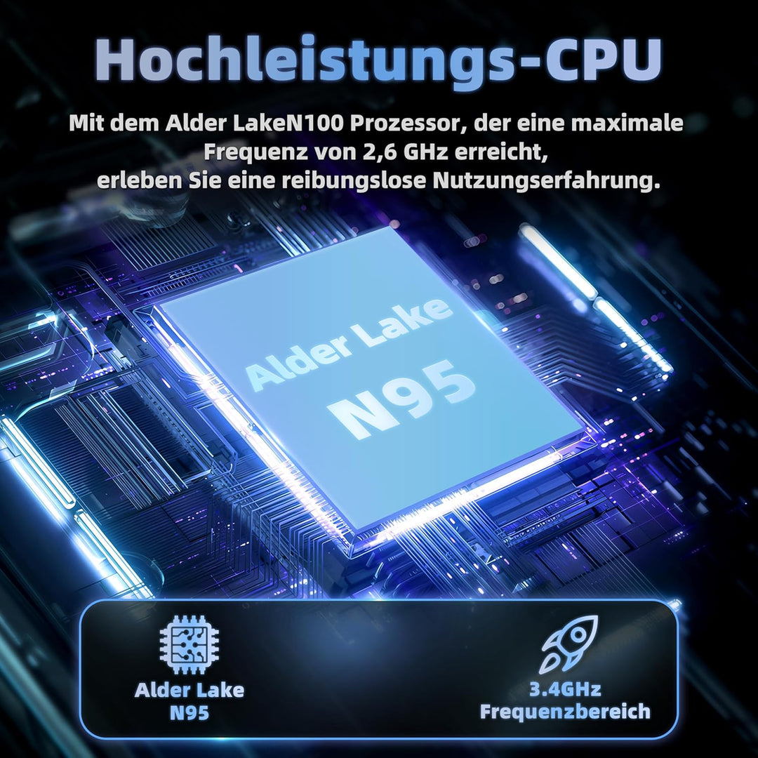 7,0-Zoll Touchscreen Laptop, Celeron N95 (bis zu 3,4 GHz), 8GB RAM DDR4, 512GBSSD, Webcam, Ganzmetal