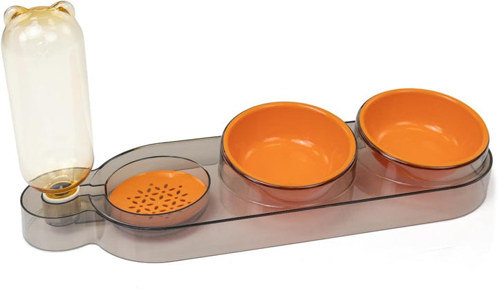 Katzen Futternapf Dinner Station, Futterbar mit 2 Näpfen und Wasserspender für Katzen und kleine Hun
