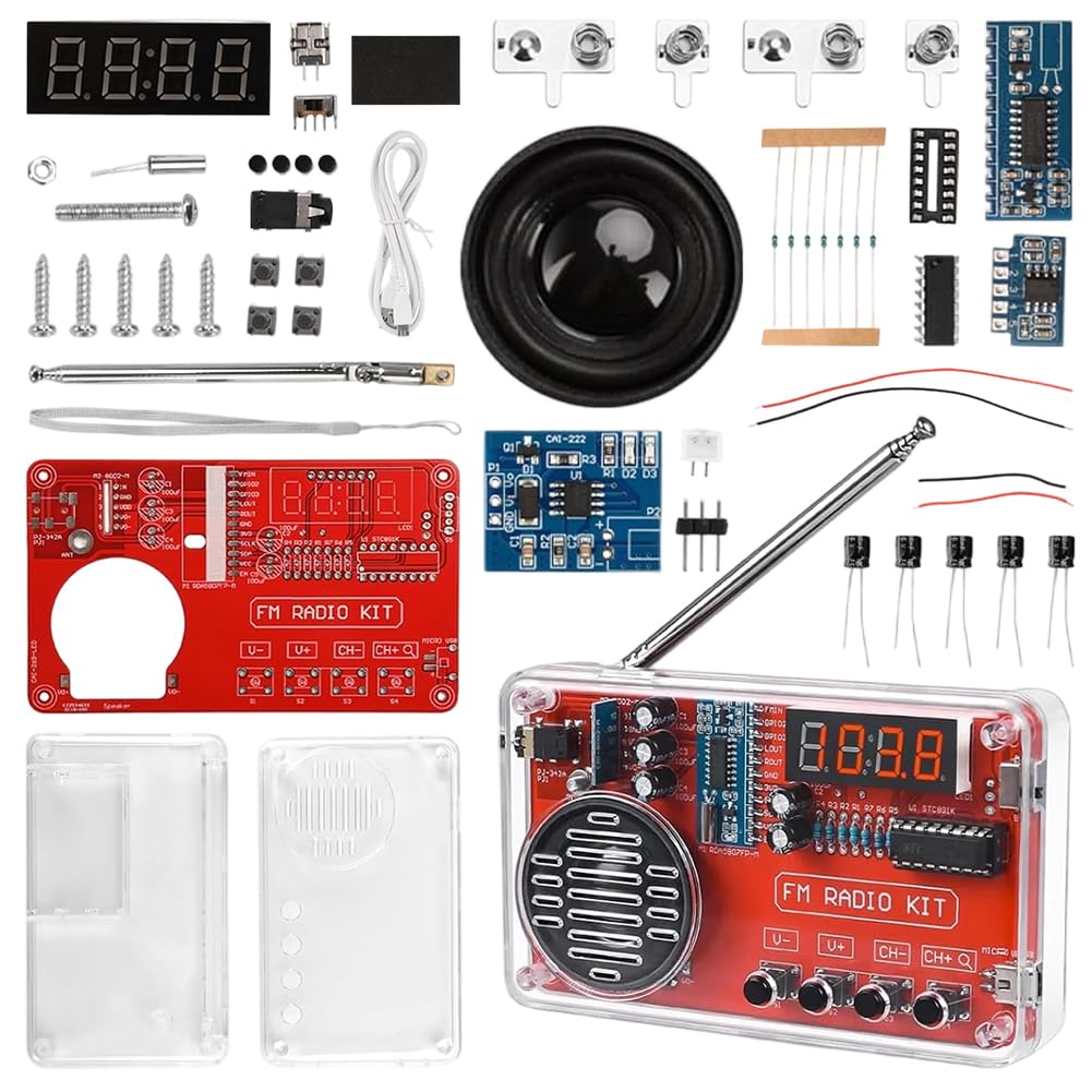 Elektronik Lötübung Kit mit Digitalem Radio und Display, DIY Elektronik Bausatz mit LadeModul für An
