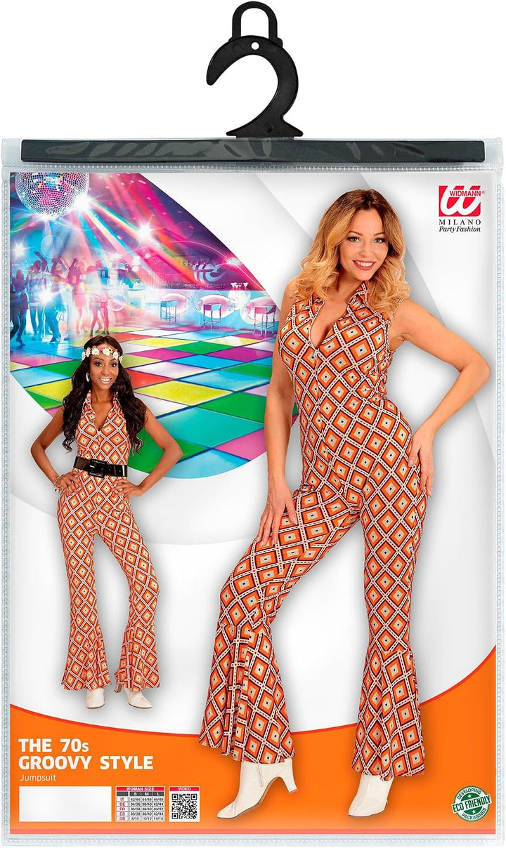 "70s LADY JUMPSUIT" rhombus - (M), M