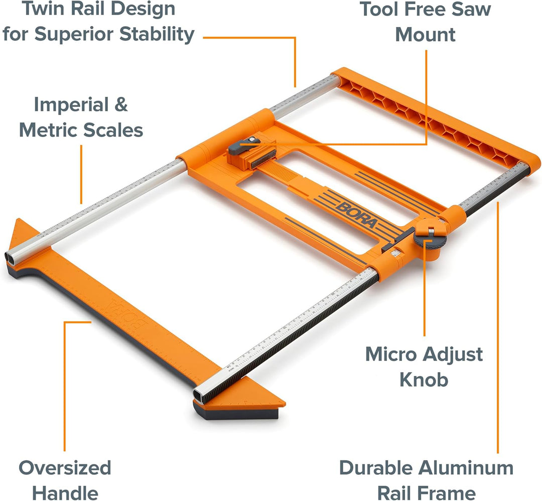 BORA NGX Twin Rail Rip Guide für Kreissägen, 546250, Rip Guide
