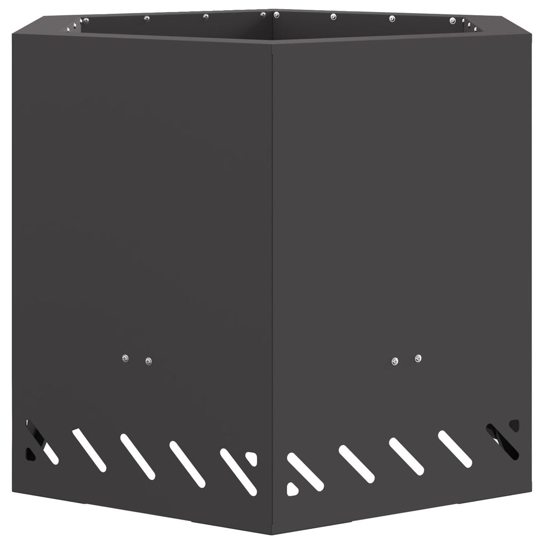 vidaXL Rauchfreier Feuerkorb Schwarz 58 x 58 x 51 cm Stahl, Garten und Terrasse, moderner Outdoor Fe