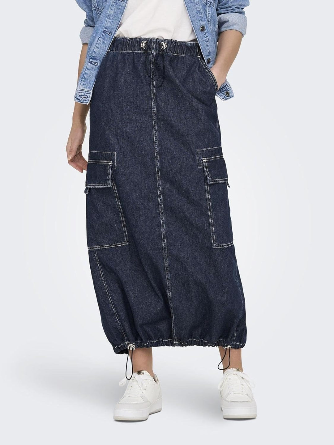 ONLY Female Jeansrock ONLSKYLAR Denim Langer Rock XS Blau, XS Blau