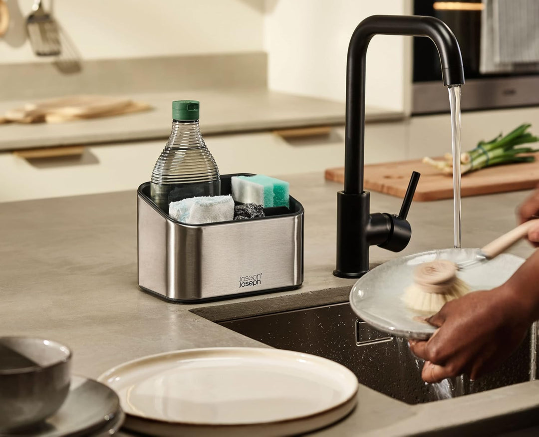 Joseph Joseph Surface gestufter Spülorganizer, Edelstahl-Spülcaddy, Küchenorganizer, rutschfest – Gr
