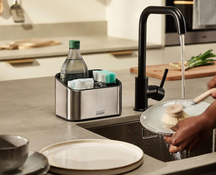 Joseph Joseph Surface gestufter Spülorganizer, Edelstahl-Spülcaddy, Küchenorganizer, rutschfest – Gr