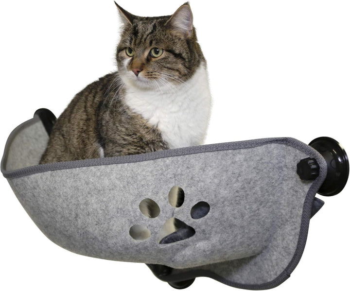Kerbl Pet Fensterliegebett Filzino, Katzenbett, grau, 70x26x26cm, Filz, Polyester, Kunststoff, Katze