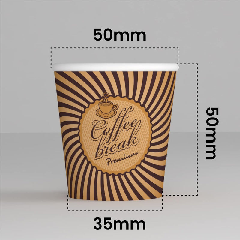 Eurocali 1000 Espresso Pappbecher 65ml Biologisch Abbaubare Kaffee Einwegbecher - Ökologisches Desig