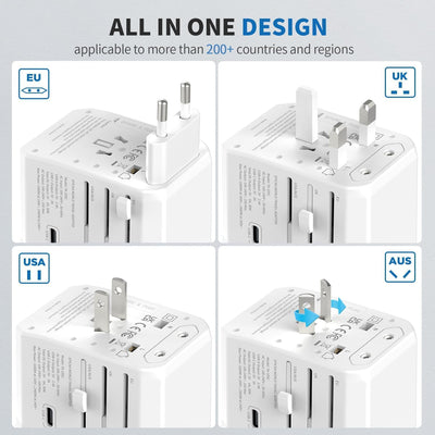 EPICKA Reiseadapter Weltweit, Universal Reisestecker Adapter 30W, Internationaler Steckdosenadapter