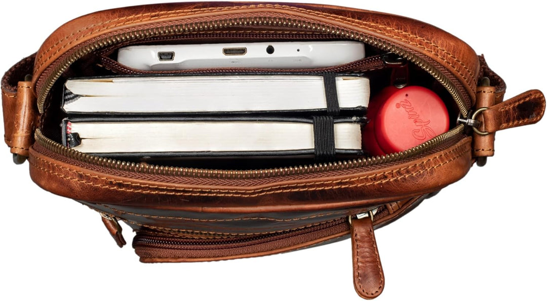 STILORD 'Randall' Vintage Ledertasche Umhängetasche Messenger Bag DIN A5 Tablettasche 9,7 Zoll für i
