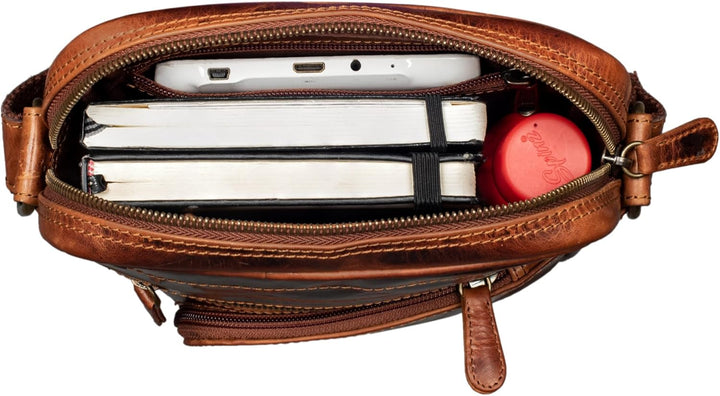 STILORD 'Randall' Vintage Ledertasche Umhängetasche Messenger Bag DIN A5 Tablettasche 9,7 Zoll für i