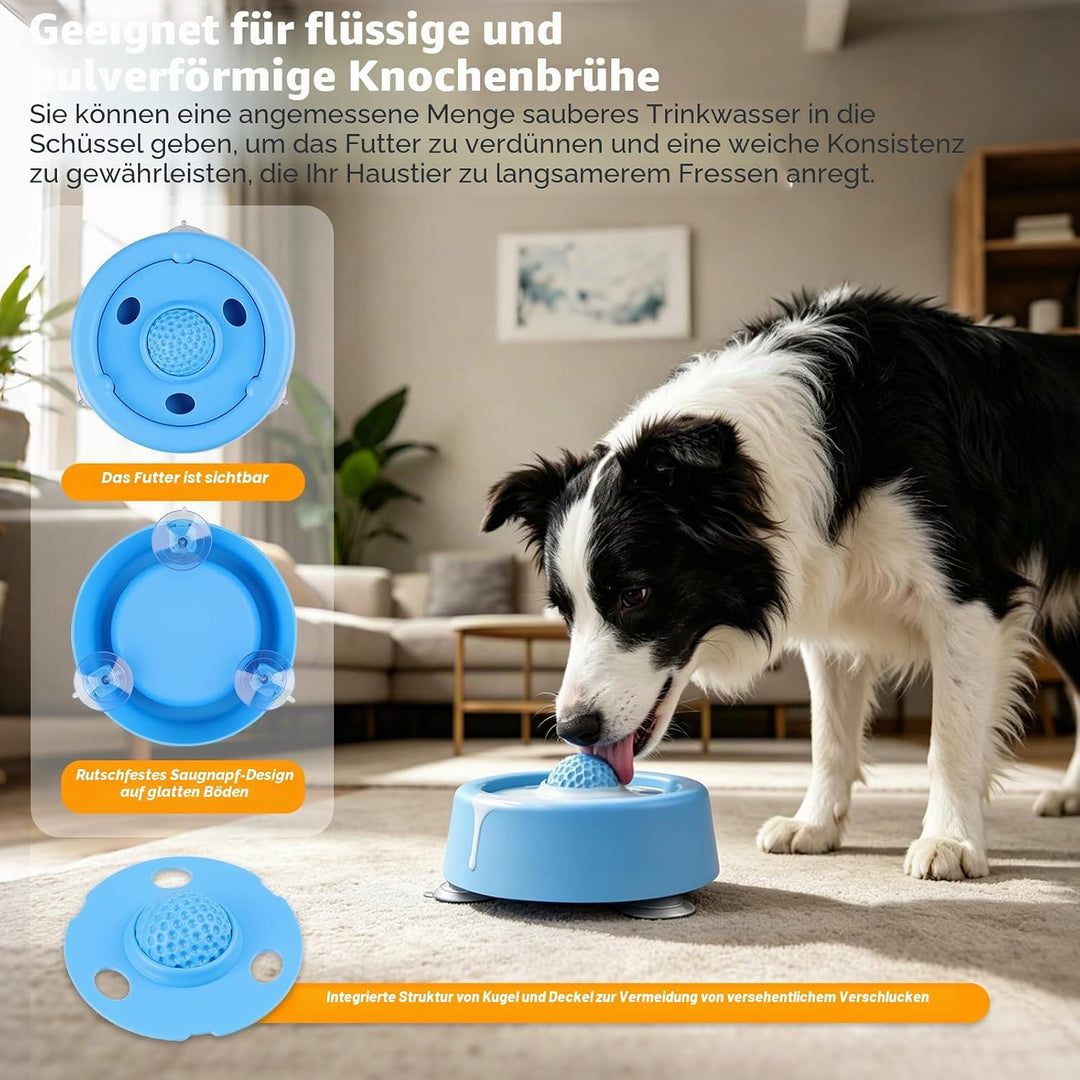 Schleckball Hunde, Lick Bowl Hund mit rollender Kugel, Nonrutsch leckball für Hunde für flüssige Lec