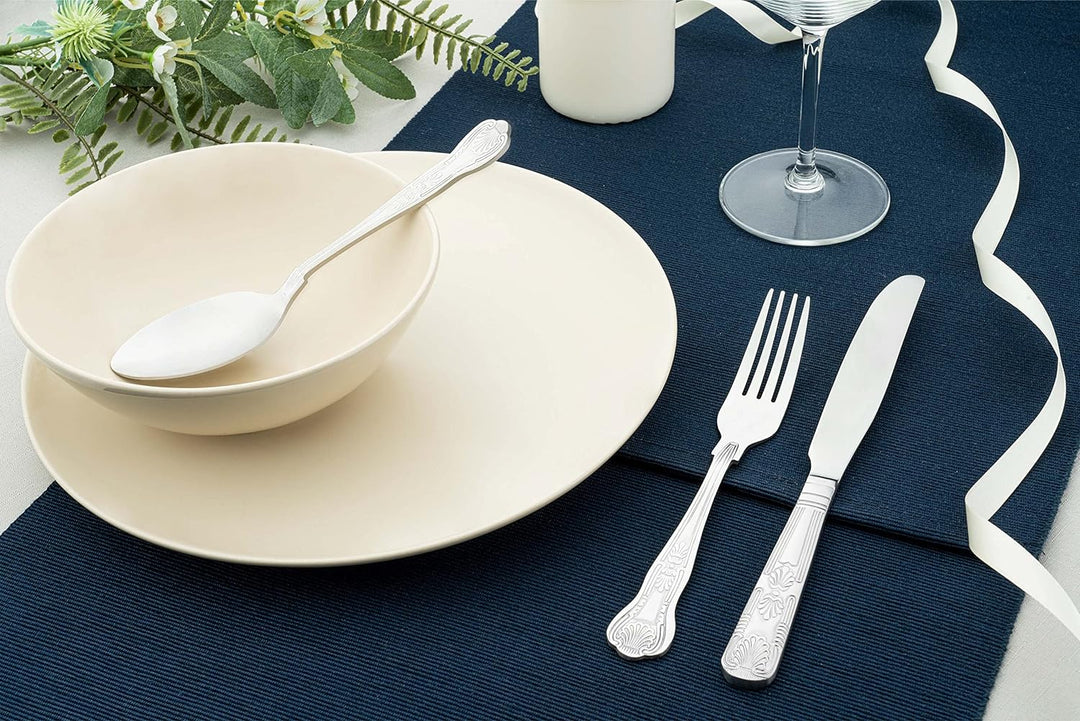 Grunwerg 24 teilig Besteck Set in einer Geschenkbox – KINGS STIL, 18/0 Edelstahl, gemischte Bestecks