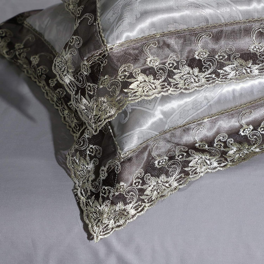 Beyeutao Stain Bettwäsche 220x240 Jacquard Bettbezug Elegant Bettwäsche-Sets 3 Piece Fabric Bettwäsc