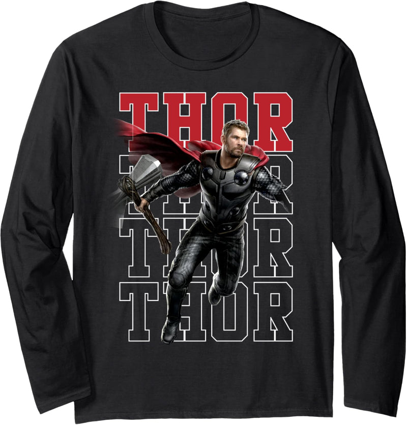 Marvel Avengers Thor Text Stack Portrait Langarmshirt