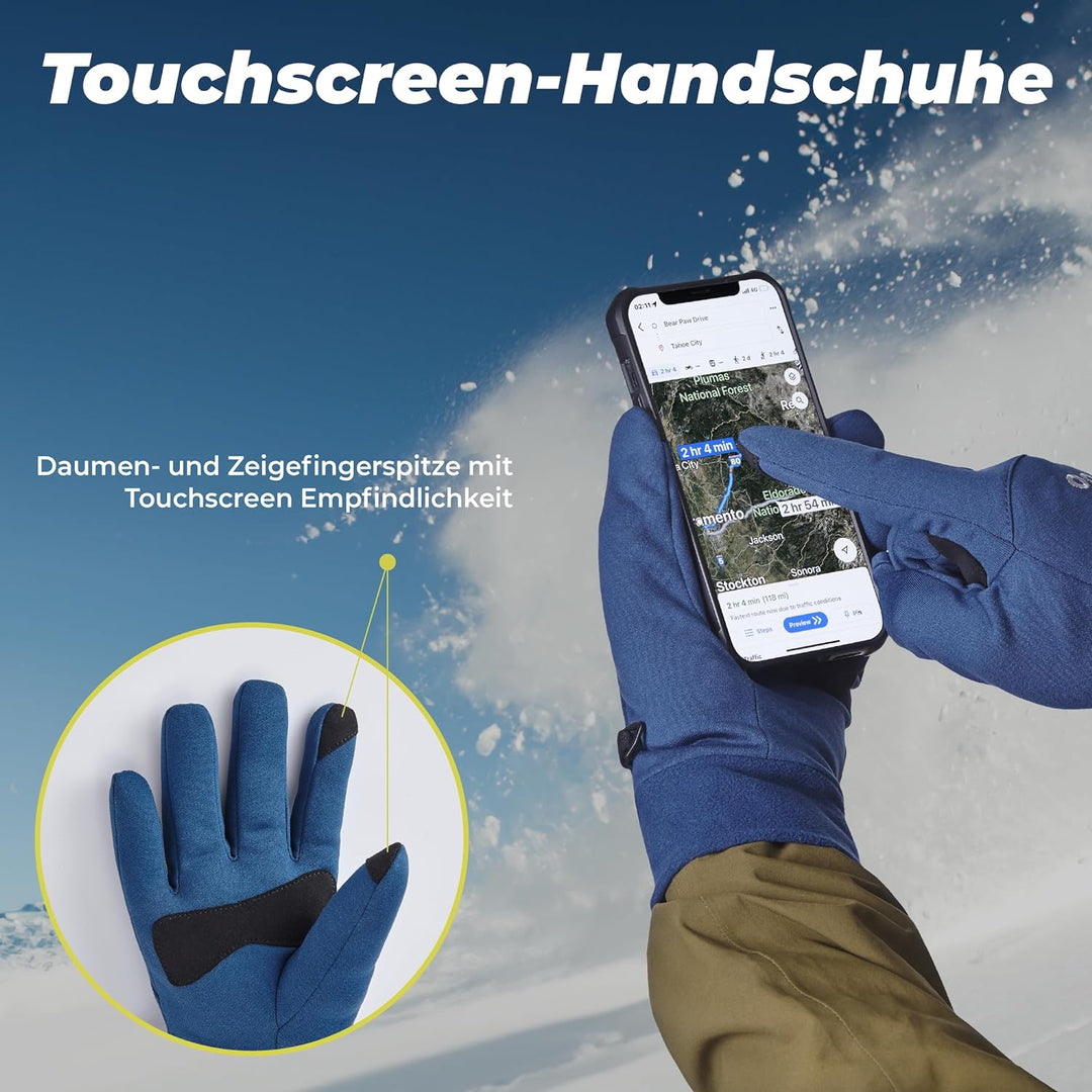 OOZi Winterhandschuhe für Herren und Damen,Touchscreen Thermo Winddicht Handschuhe, Mittelgewichtige