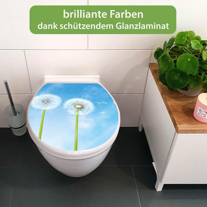banjado Toilettendeckel mit Absenkautomatik 44,5x37cm - Soft Close Toilettensitz - WC Sitz mit Absen
