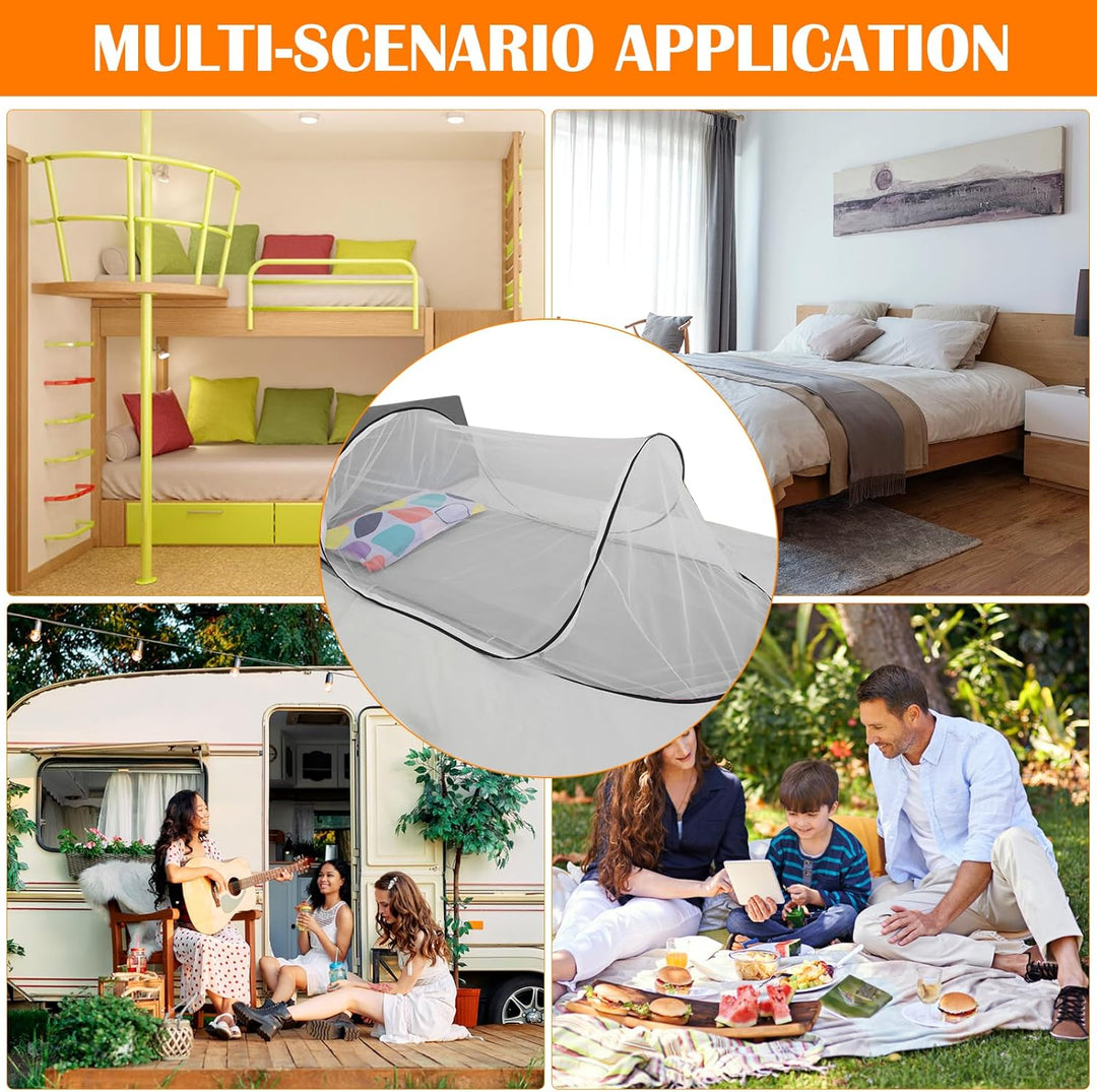 HENGBIRD Moskitonetz Reise, 200 x 80 x 56 cm Pop Up Moskitonetz Bett, Pop-Up Fliegennetzzelt Faltbar