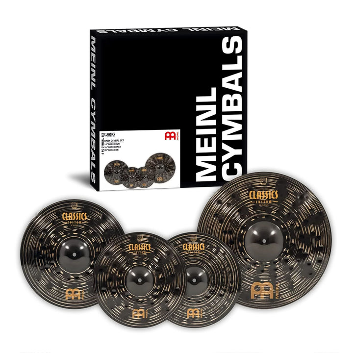 Meinl Cymbals Classics Custom Dark Schlagzeug Becken Set (Video) Box Pack mit 14 Zoll Hihat, 16 Cras