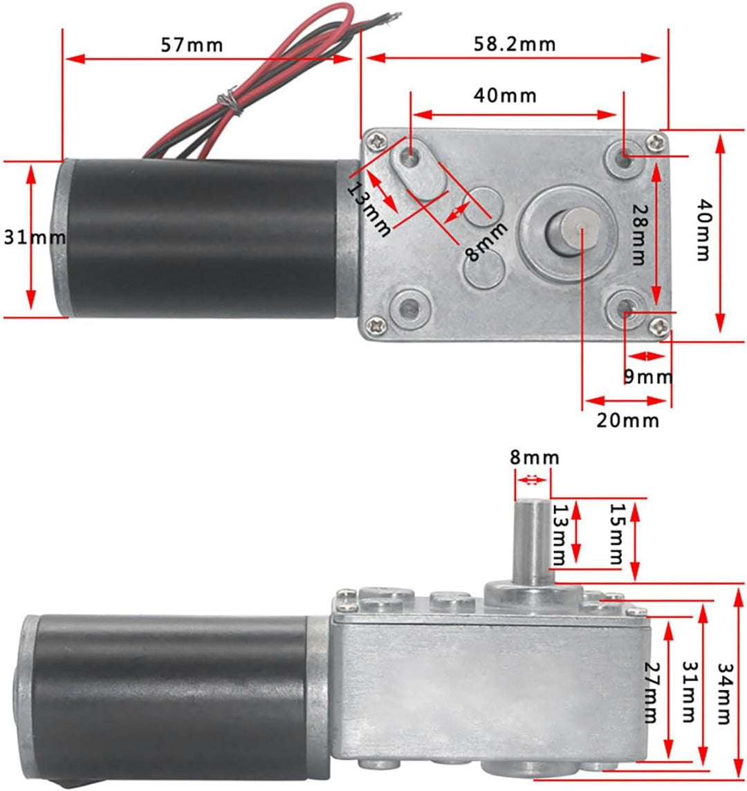 Fafeicy 12V 30RPM Schneckengetriebemotor, hohe Torsionsgeschwindigkeit - Reduzieren Sie die umschalt