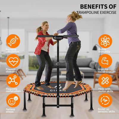 CLORIS 101,6 cm faltbares Fitness-Trampolin – maximale Belastung 400lb, Mini-Rebounder mit verstellb