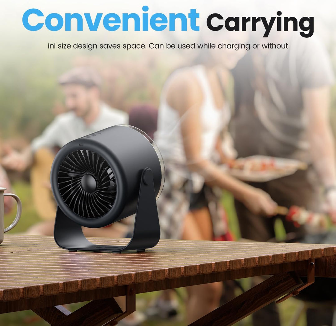 WSKEN Wiederaufladbarer Ventilator Akku - Turbo Digitalanzeige 100 Geschwindigkeit, Matte Tragbarer