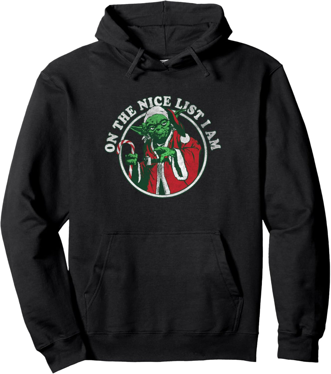 Star Wars Christmas Santa Yoda On The Nice List I Am Pullover Hoodie