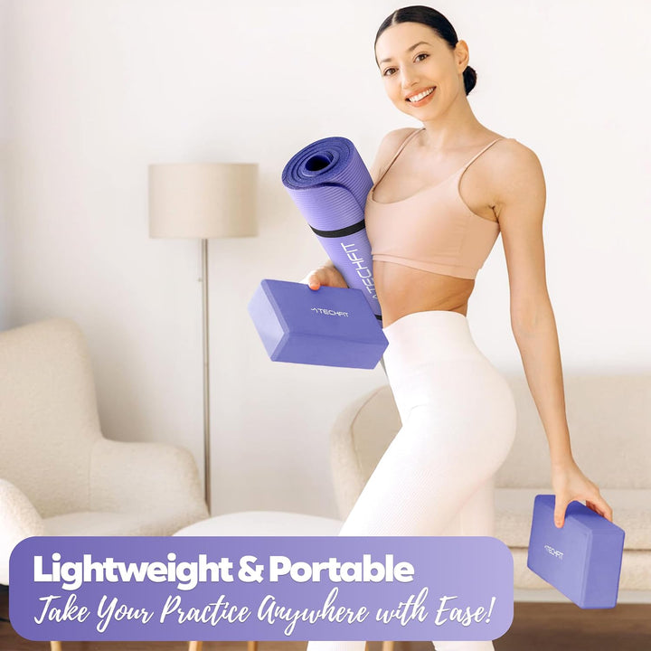 TechFit Yoga-Set Matte 183x61 cm + 2 Yogablöcke, mit Gurt