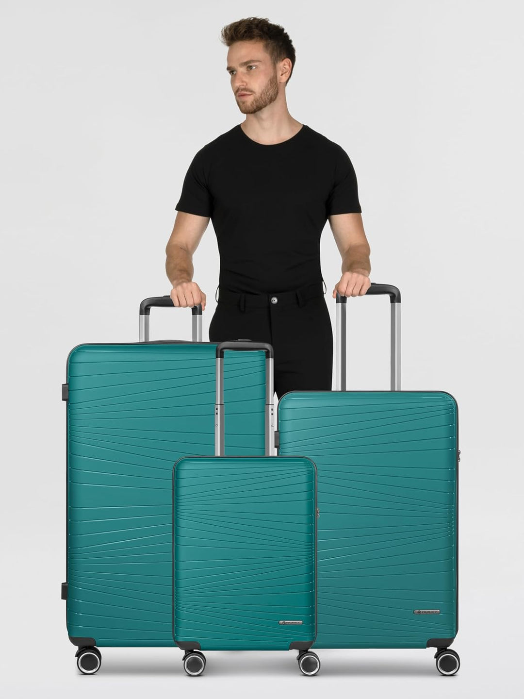 Franky Dallas 3.0 Hartschalen-Trolley mit 4 Rollen Koffer Set 3 Teilig | Ausgestattet mit TSA-Schlos