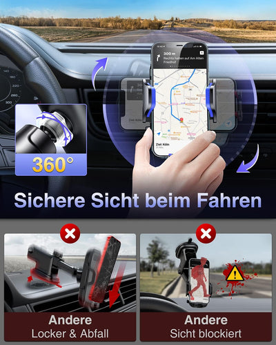 VANMASS Handyhalterung Auto Upgrade Patent Handyhalter Auto Lüftung Silikonschutz 100% Stabil Handy